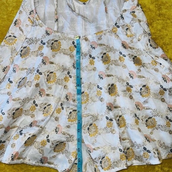 Floral free people brocade gold cream romper Chiara Playsuit NWOT spring revolve - Picture 14 of 16